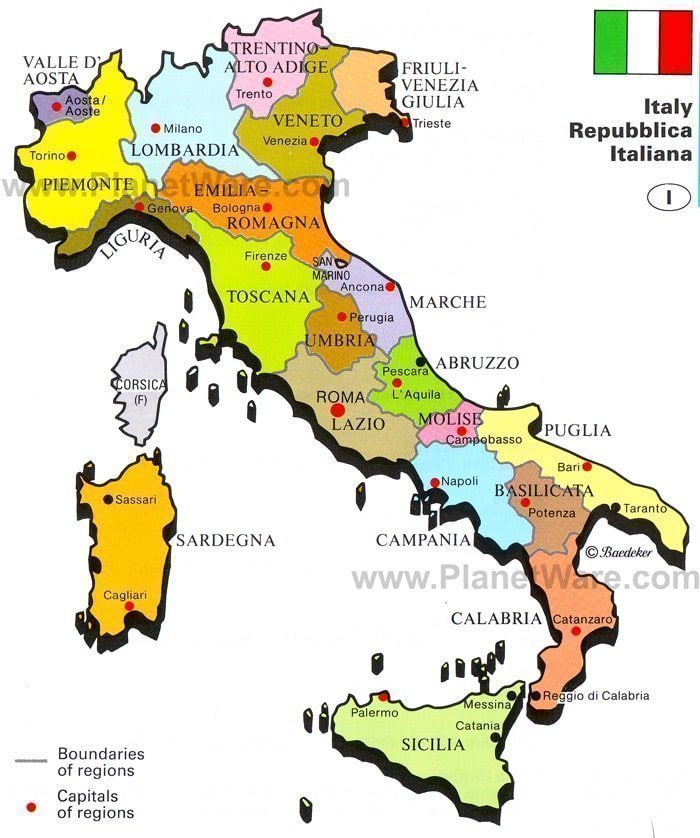 italian map in italian