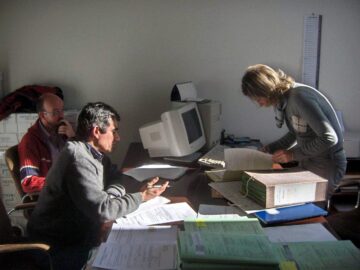 Checking the permits at the comunal office